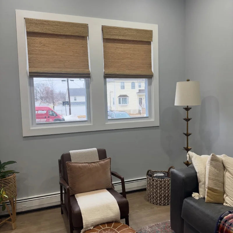 Custom Natural Woven Wood Shades