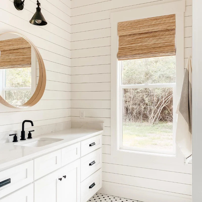 Custom Natural Woven Wood Shades