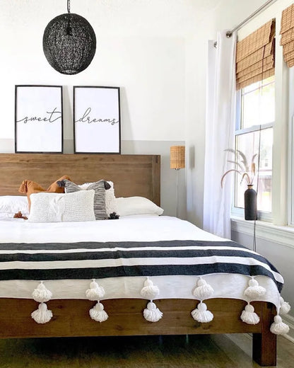 No-Drill Cordless Natural Bamboo Roman Shades, offering eco-friendly design and easy installation for bedroom windows