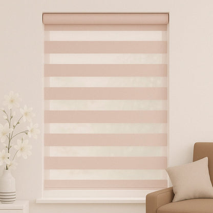 MorraHome Cordless Light Filtering Zebra Blinds for Windows - MorraHome