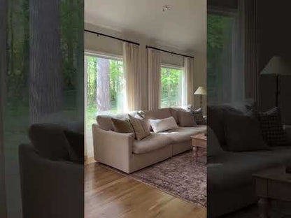 Linen Curtains, Pinch Pleated Drapes for Living Room & Bedroom (Pack of 2)