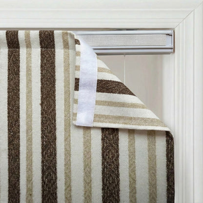 Earth Tone Heritage Stripe Custom Wool-Blend Roman Shade