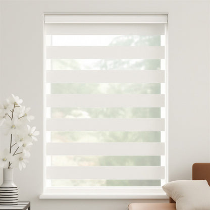 MorraHome Cordless Light Filtering Zebra Blinds for Windows - MorraHome