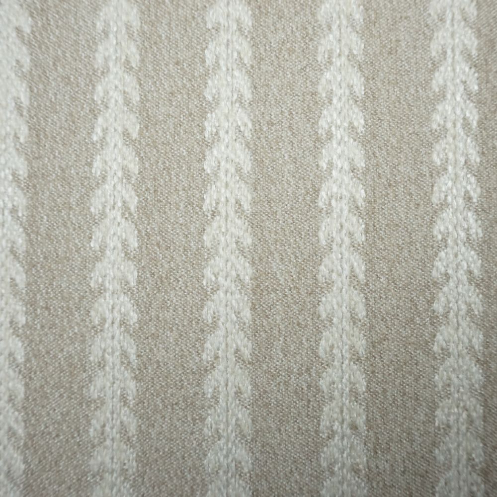 Oatmeal Wheat Stripe Wool-Blend Roman Shade