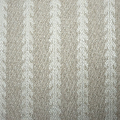 Oatmeal Wheat Stripe Wool-Blend Roman Shade